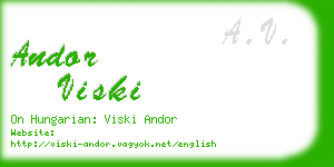 andor viski business card